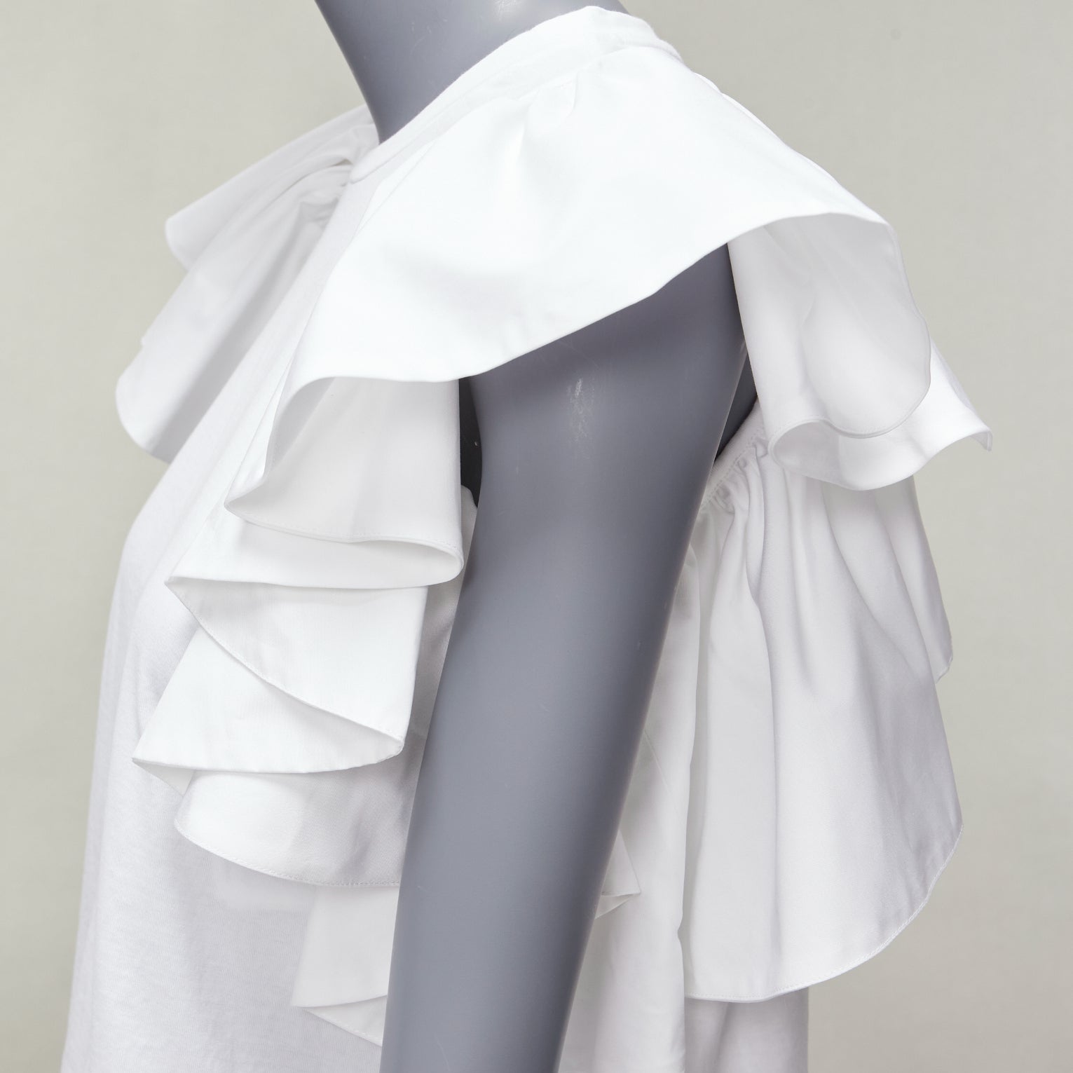 Alexander Mcqueen Ruffle Crop Shirt - Back view