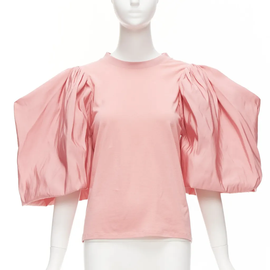 Alexander McQueen Dramatic Puff Shirt Pink Cotton Never worn, with tag - Front View
