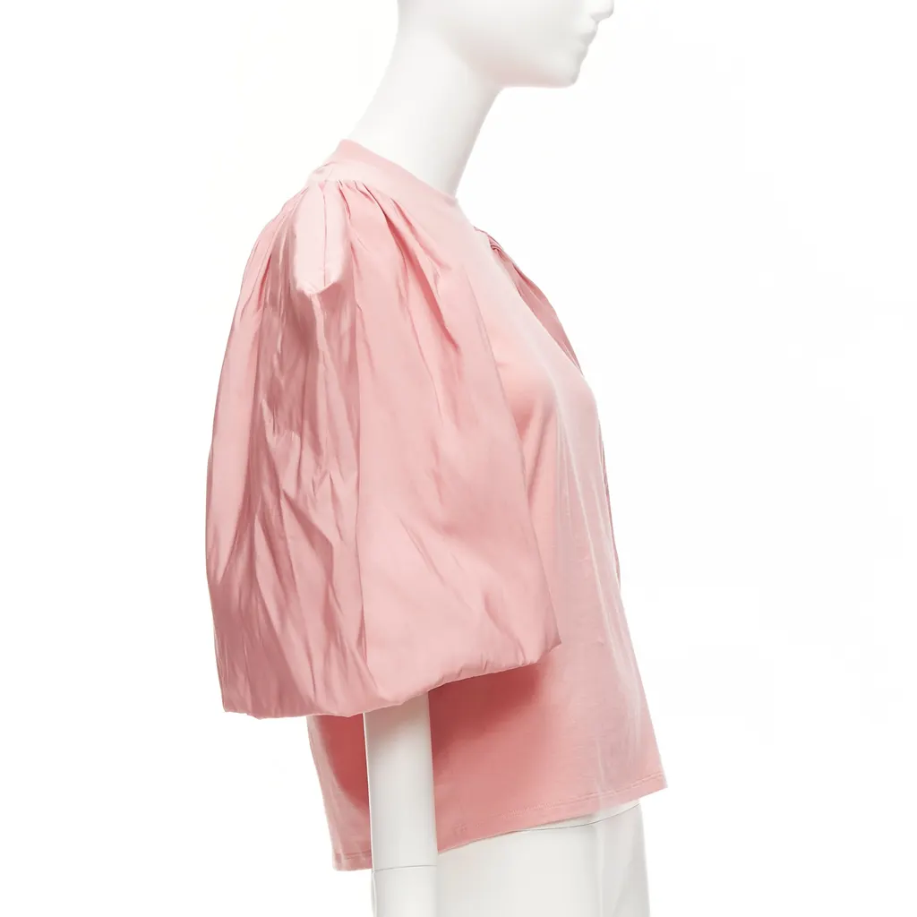 Alexander McQueen Dramatic Puff Shirt Pink Cotton Never worn, with tag - Model View