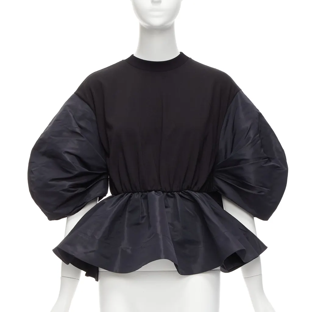 Alexander McQueen Round Puff Top Black Cotton Never worn - Front View