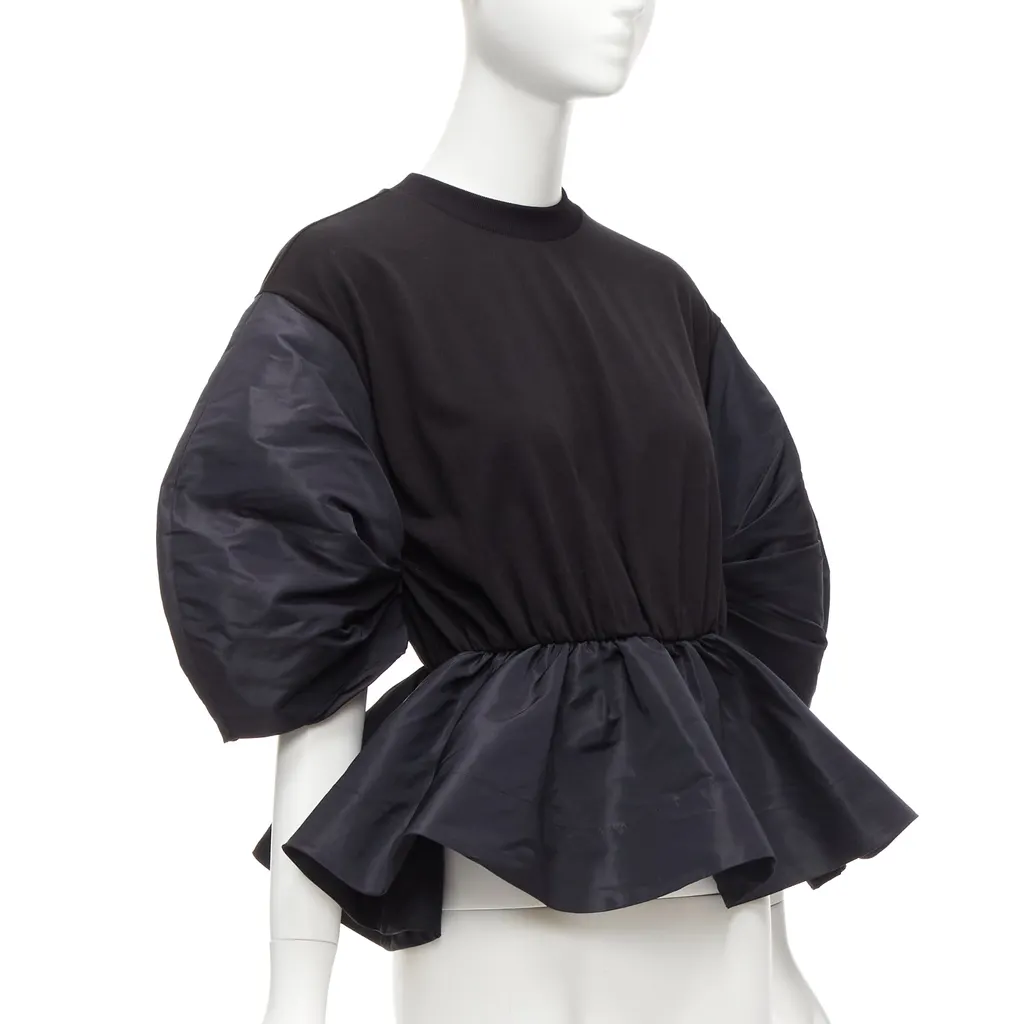 Alexander McQueen Round Puff Top Black Cotton Never worn - Inside View