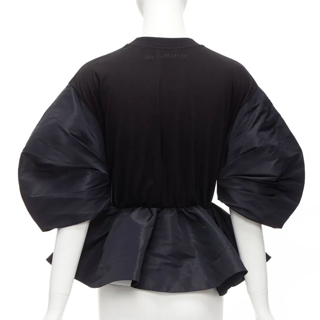 Alexander McQueen Round Puff Top Black Cotton Never worn - Box View