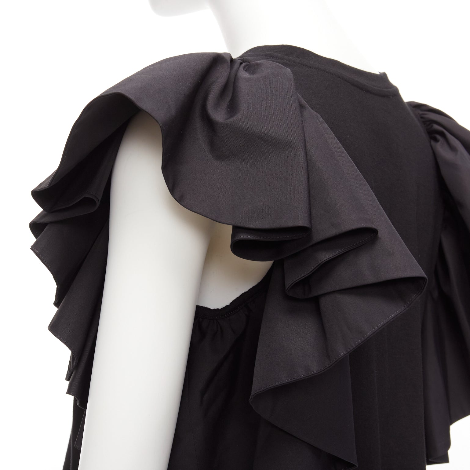 Alexander Mcqueen Ruffle Cap Shirt - Back view