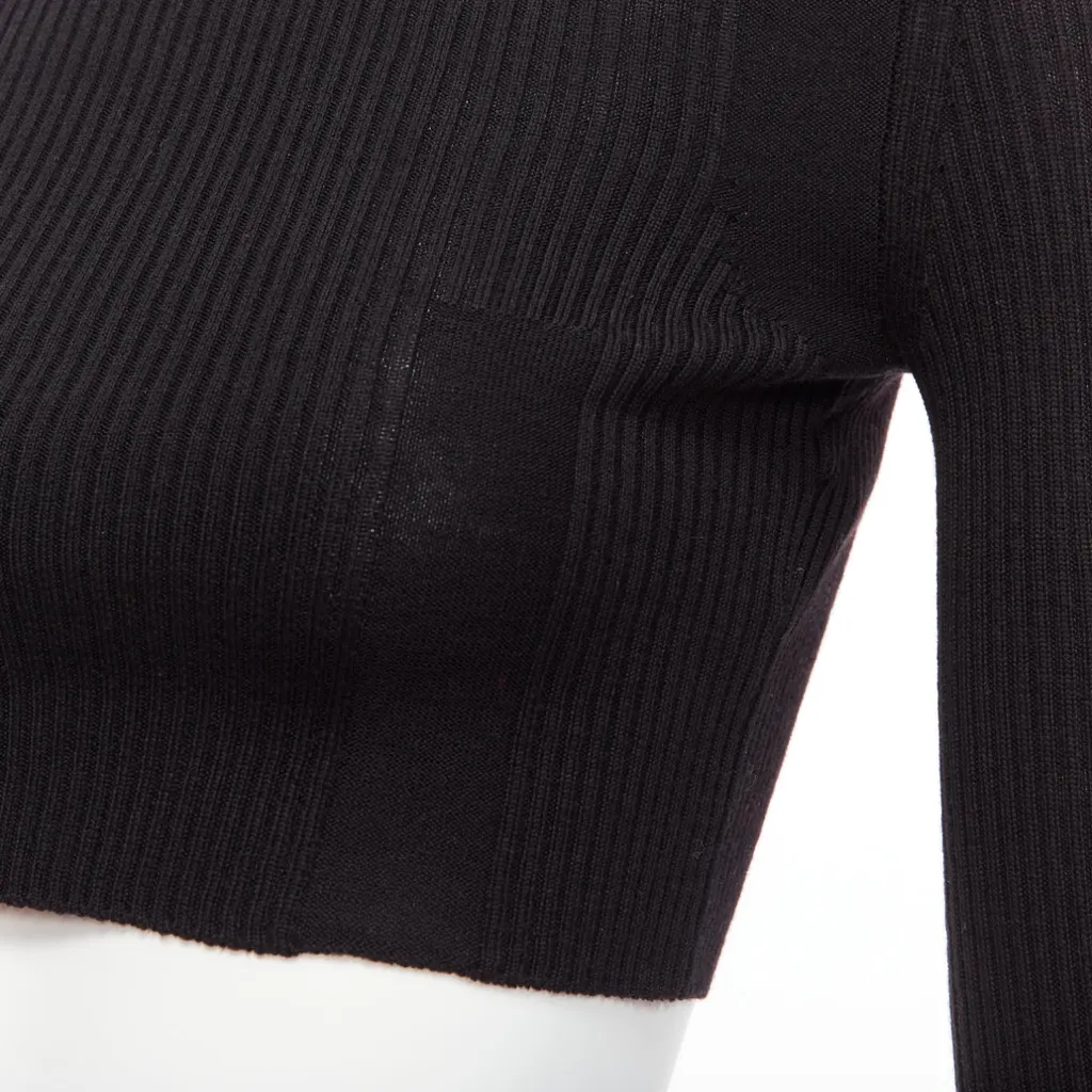 Maison Martin Margiela Ribbed Sock Crop Top Black Wool Never worn - Back View