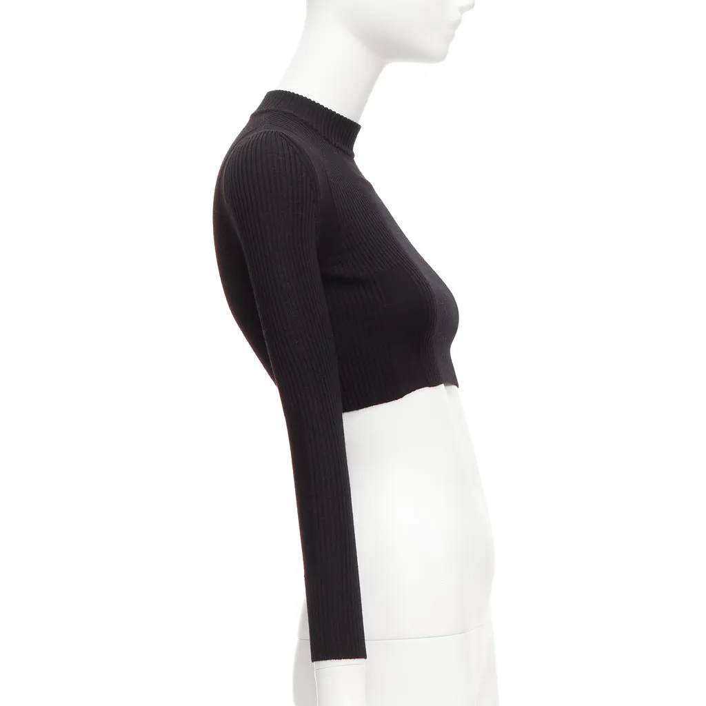 Maison Martin Margiela Ribbed Sock Crop Top Black Wool Never worn - Model View