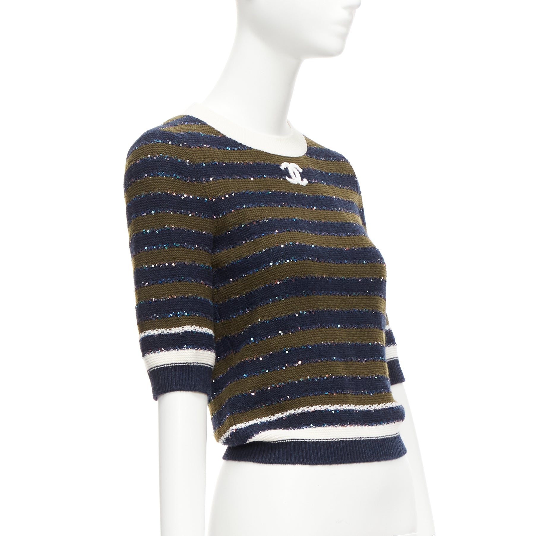 Chanel Sequin Stripe Sweater - Image 6
