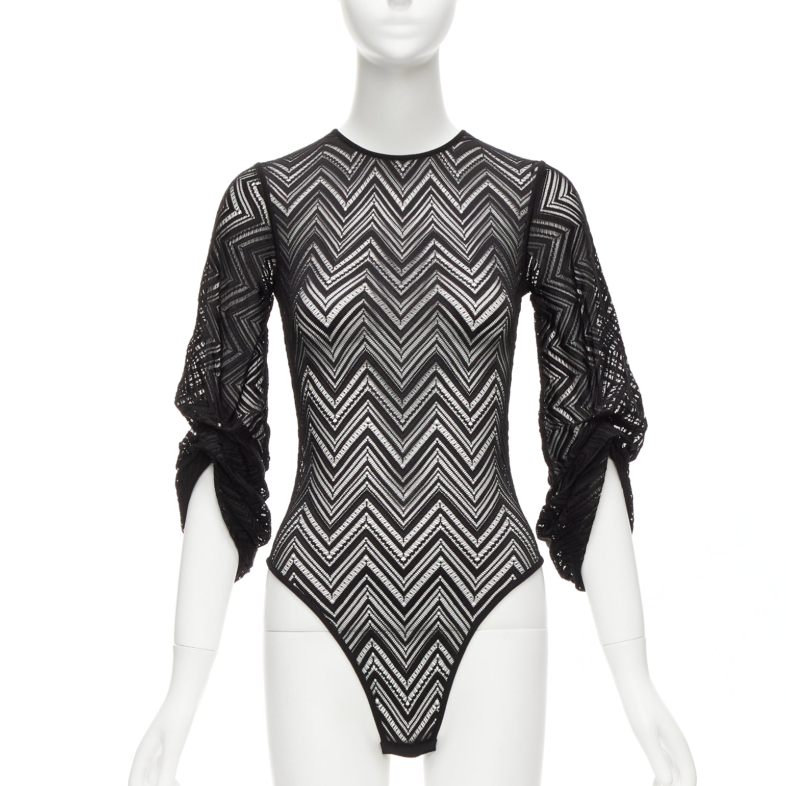 Roland Mouret Chevron Lace Bodysuit