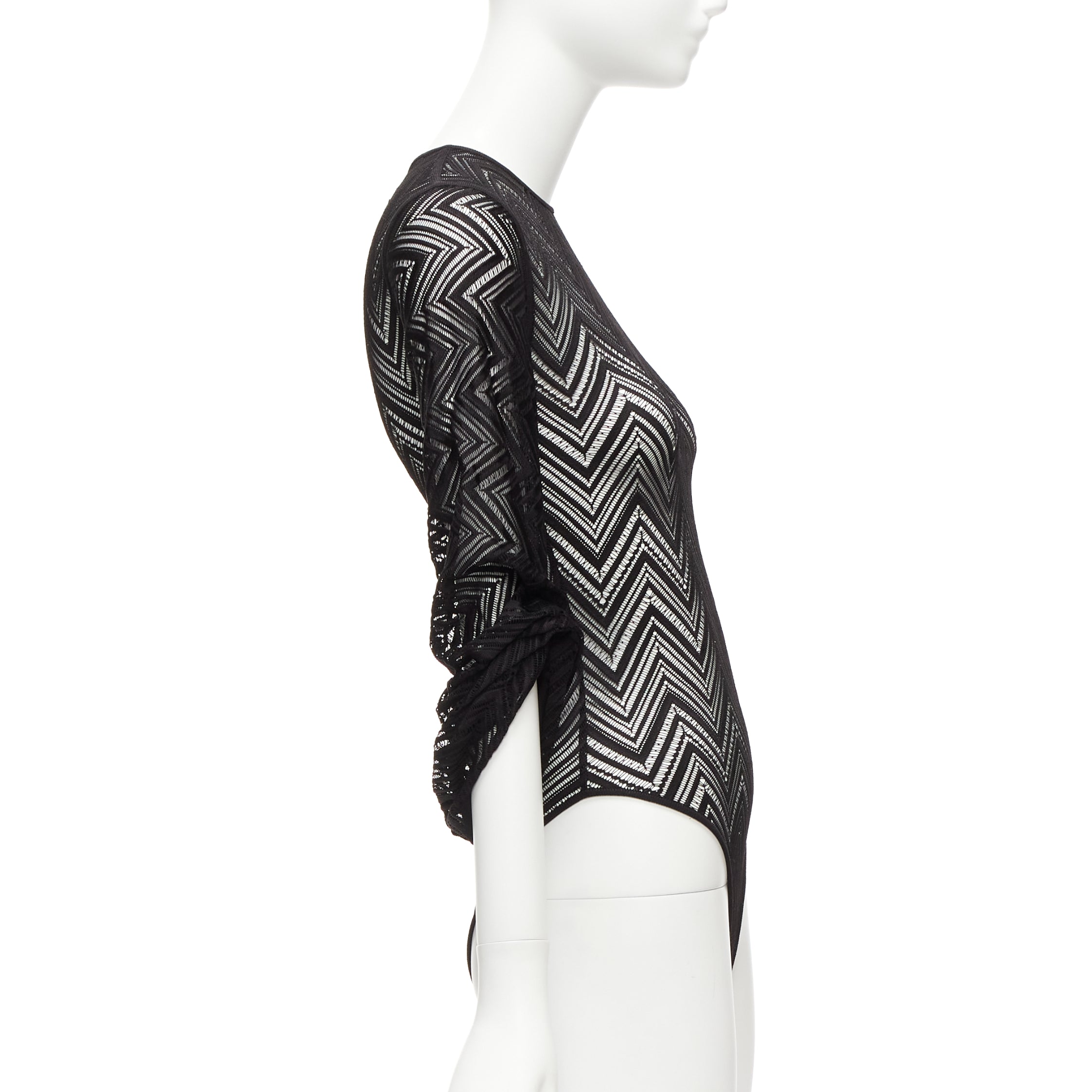Roland Mouret Chevron Lace Bodysuit - 4