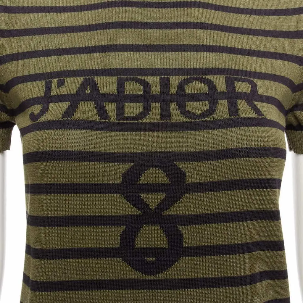 Dior Stripe Silk Top Green Silk Very good - Back View