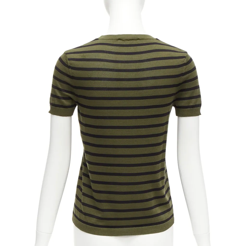 Dior Stripe Silk Top Green Silk Very good - Box View