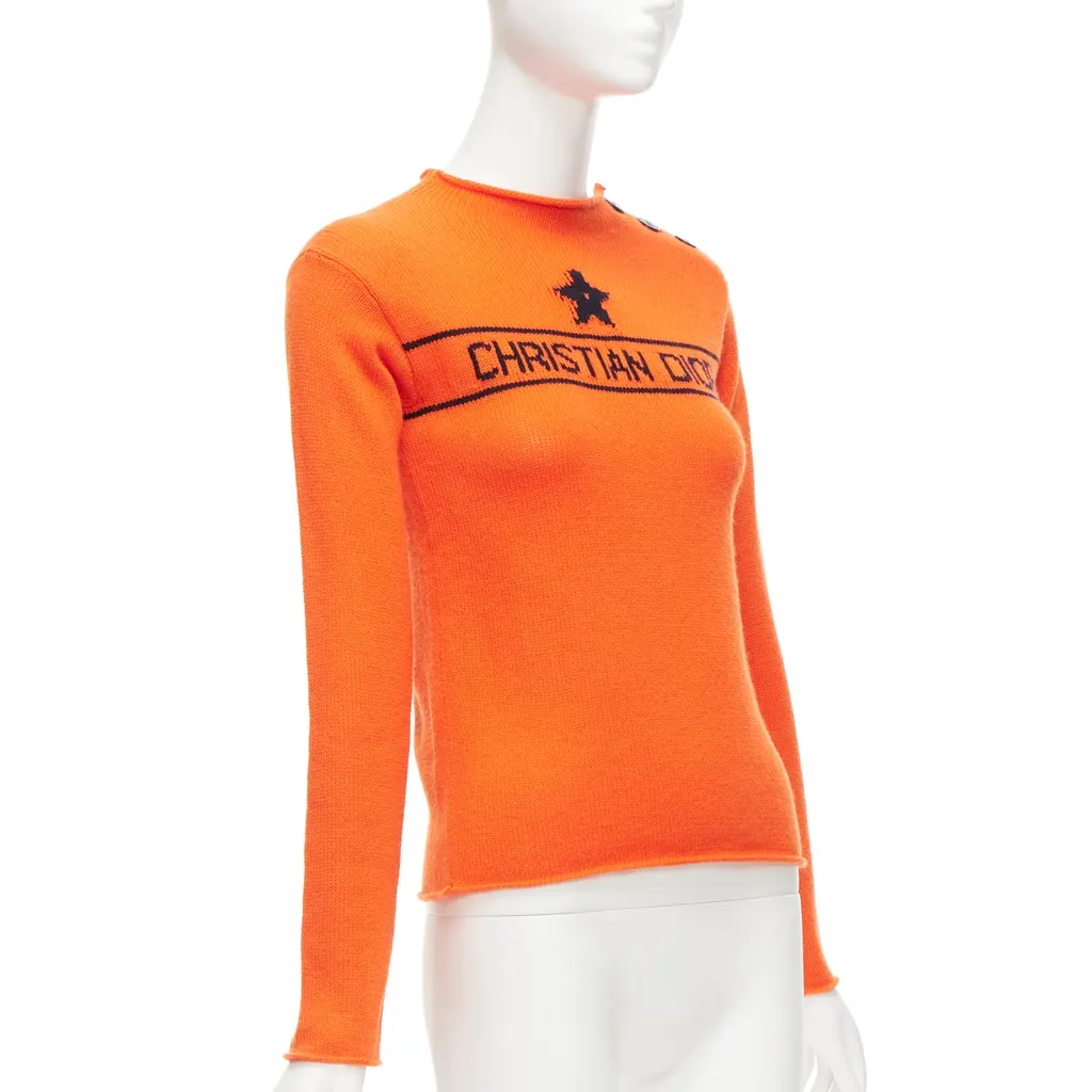 Dior Orange Star Sweater Orange Cashmere Never worn - Inside View