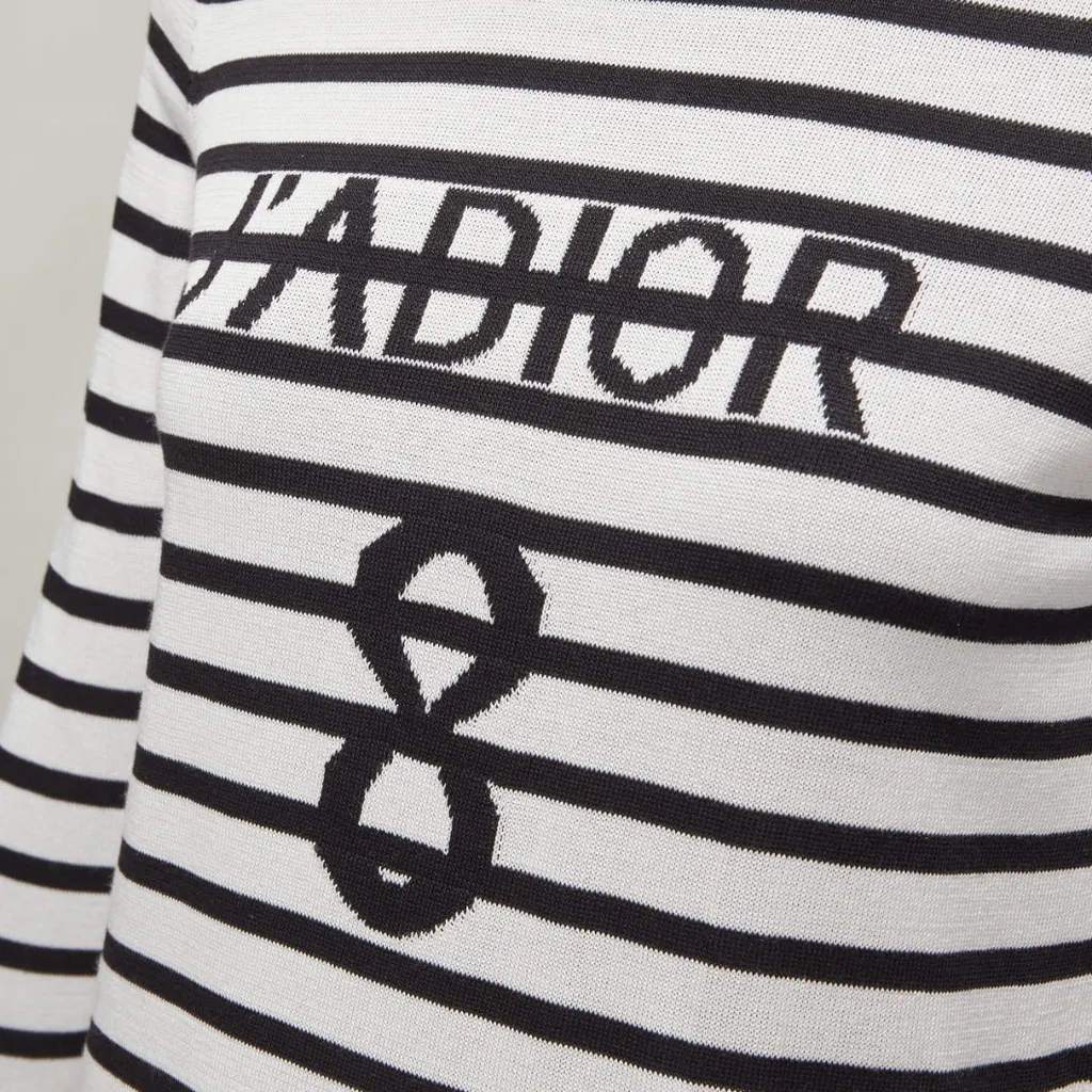 Dior J'Adior Stripe Sweater White Cotton Never worn - Back View