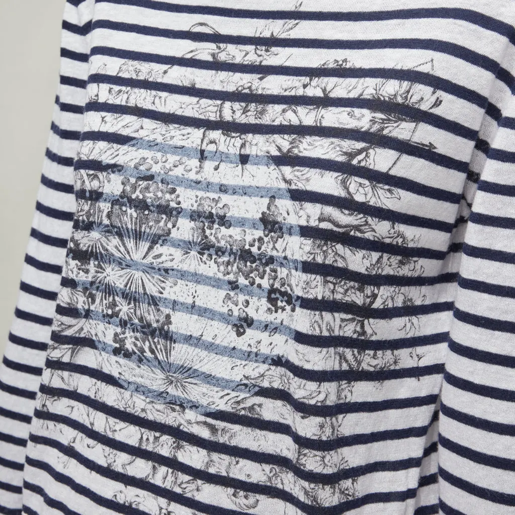 Dior Animal Stripe Sweater White Linen Never worn - Back View