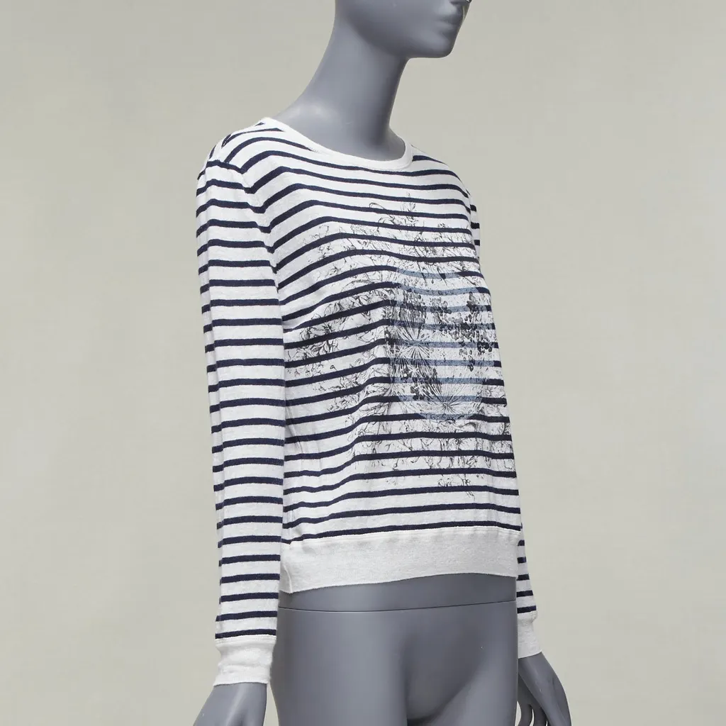 Dior Animal Stripe Sweater White Linen Never worn - Inside View