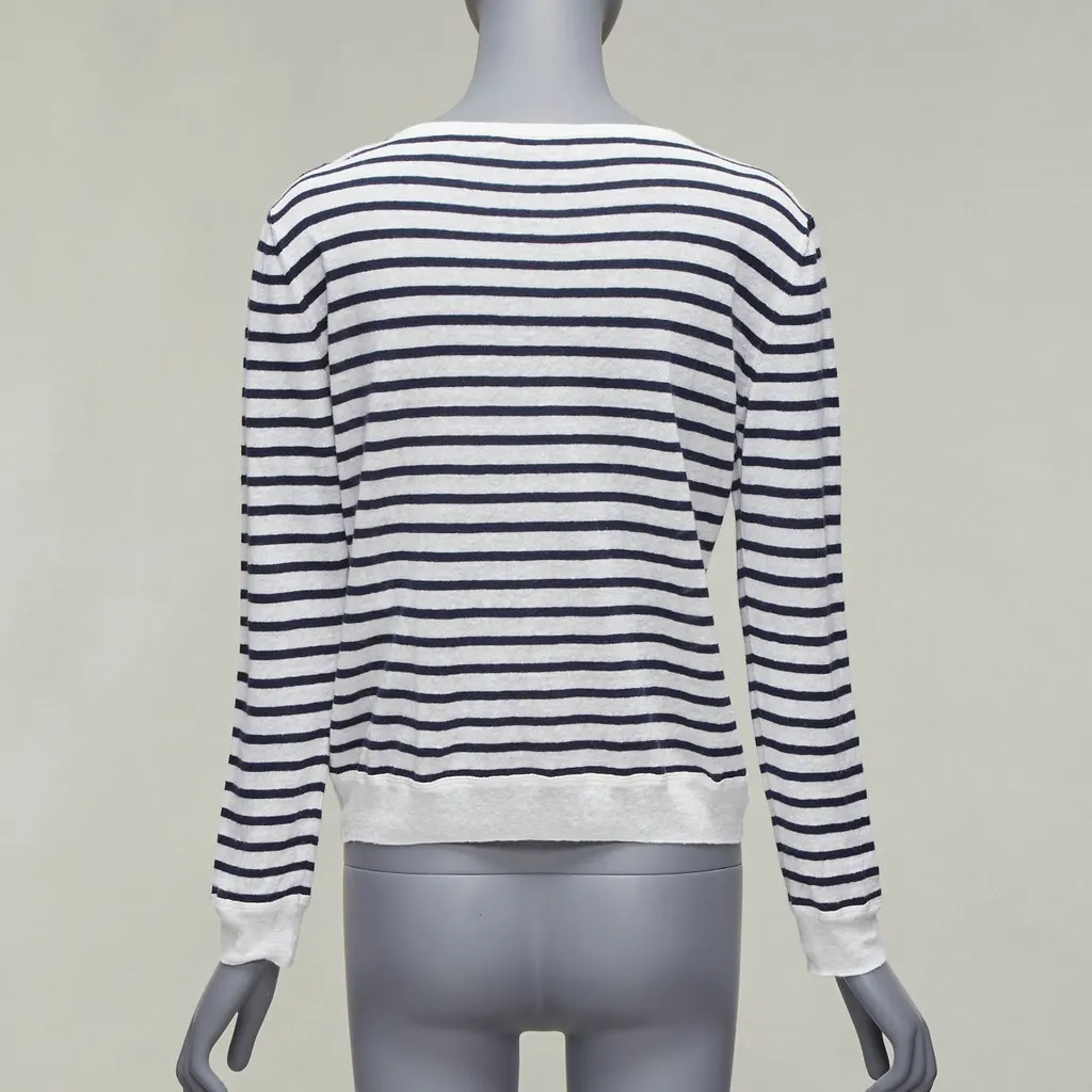 Dior Animal Stripe Sweater White Linen Never worn - Box View