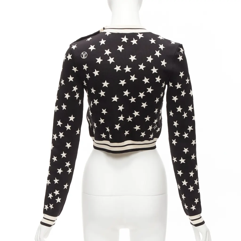Louis Vuitton Star LV Crop Sweater Black Silk Never worn - Box View