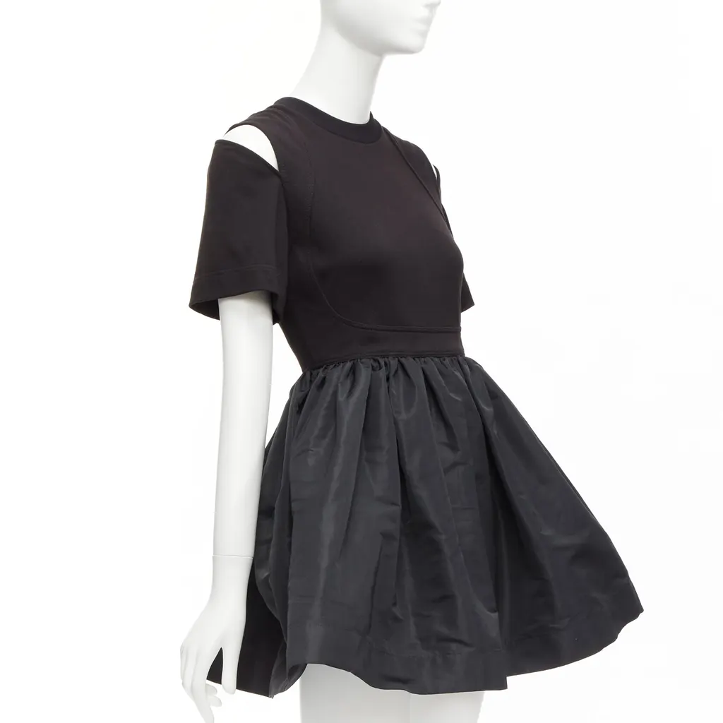 Alexander McQueen Cold Shoulder Dress Black Cotton Never worn - Inside View