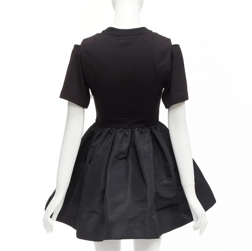 Alexander McQueen Cold Shoulder Dress Black Cotton Never worn - Box View