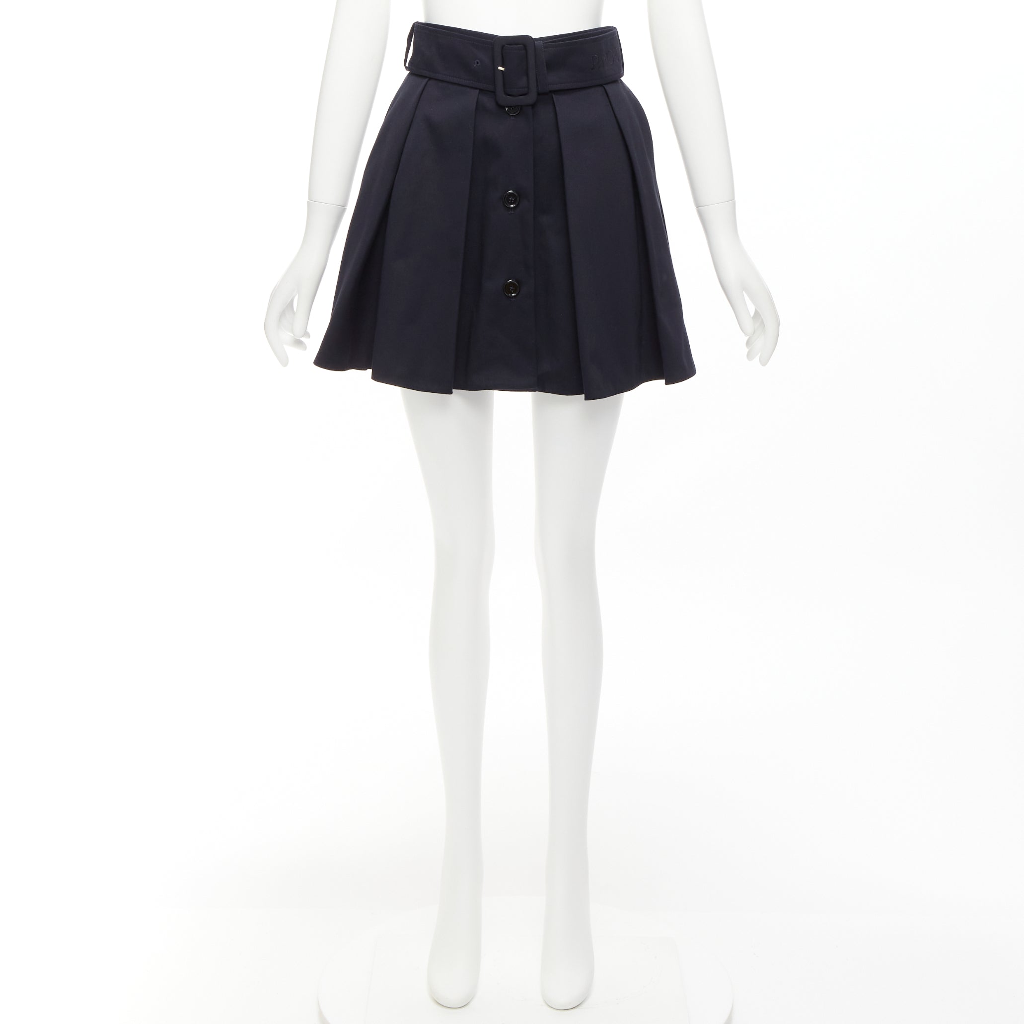 Patou Box Pleat Mini Skirt - Image 11