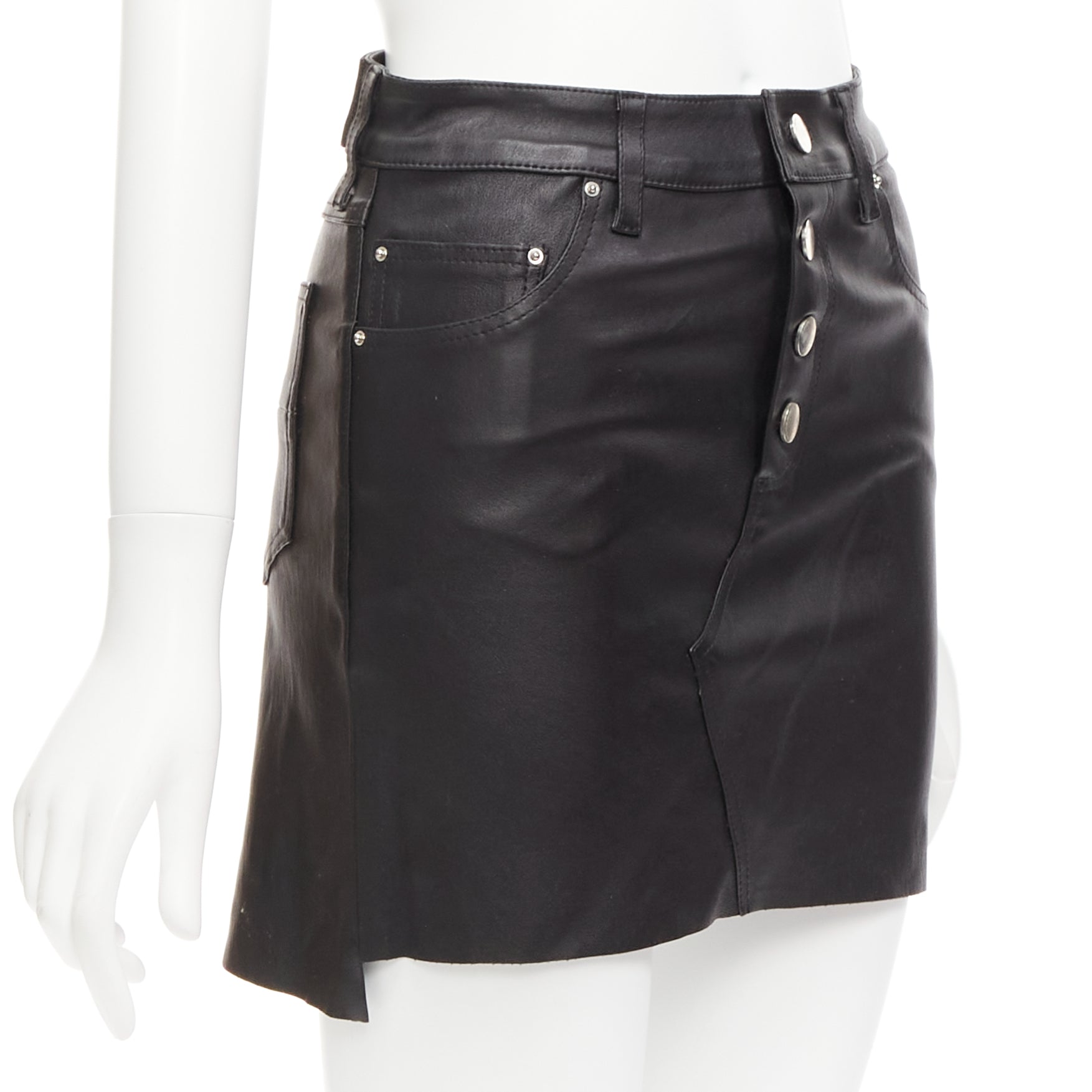 Amiri Leather Mini Skirt