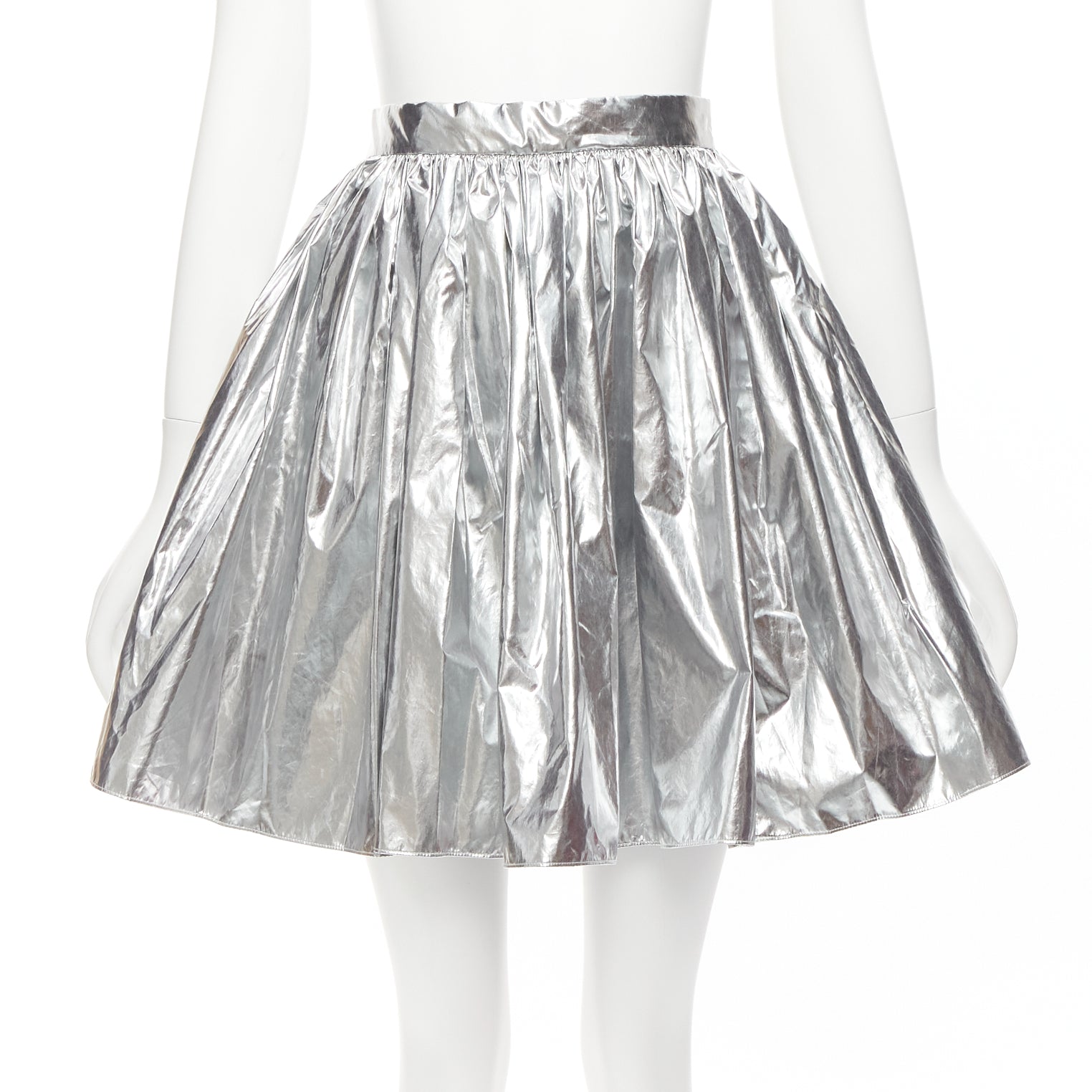 Alexander Mcqueen Silver Circle Skirt