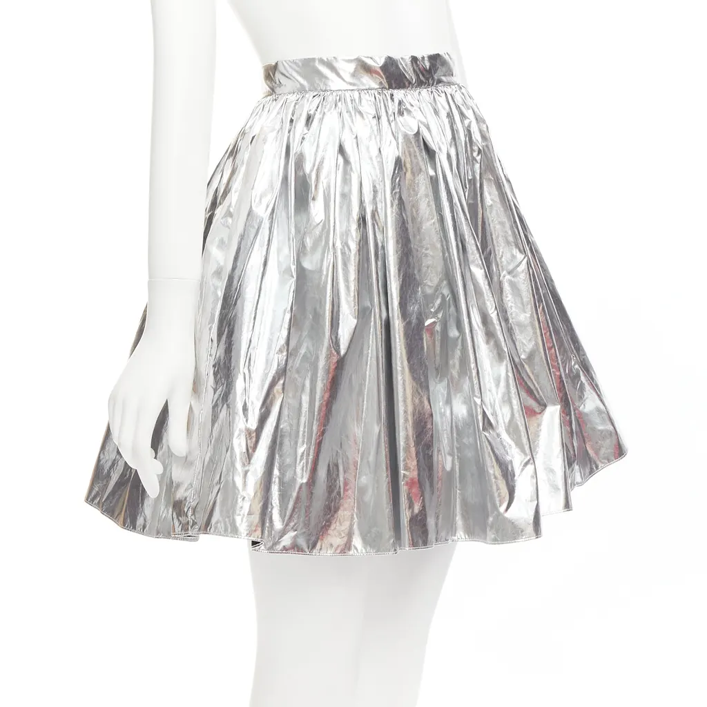 Alexander McQueen Silver Circle Skirt Silver Polyester Very good - Inside View