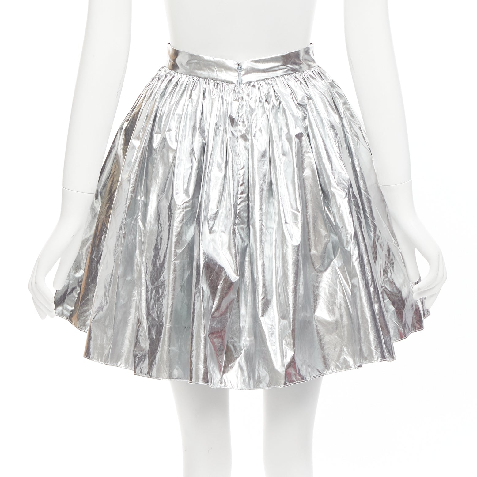 Alexander Mcqueen Silver Circle Skirt - Side view
