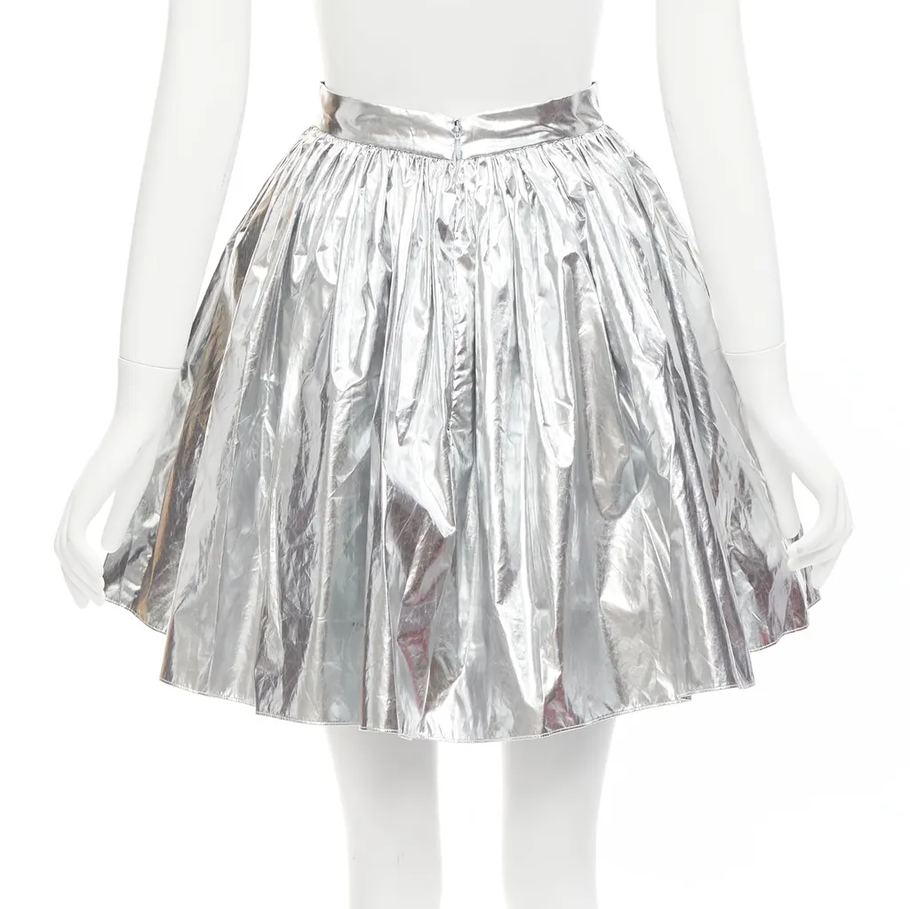 Alexander McQueen Silver Circle Skirt Silver Polyester Very good - Box View