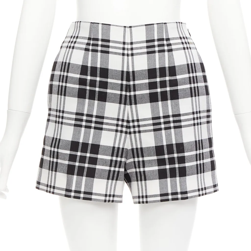 Dior Checked Wool Shorts Black Wool Never worn - Front View