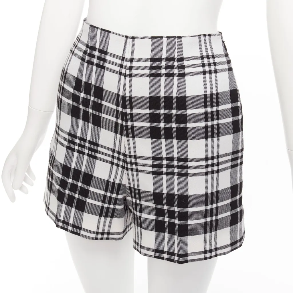 Dior Checked Wool Shorts Black Wool Never worn - Back View
