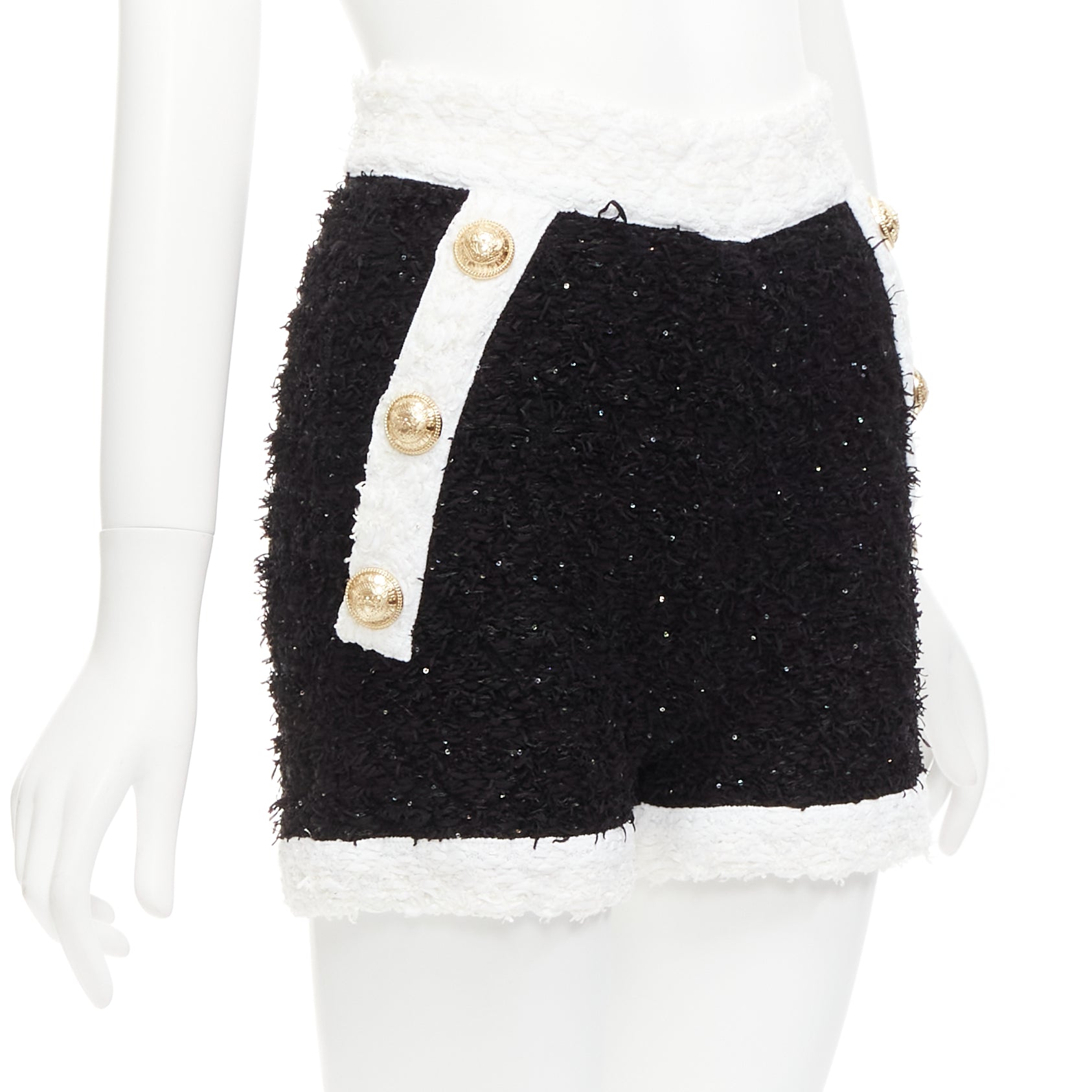 Balmain Sequins Tweed Shorts