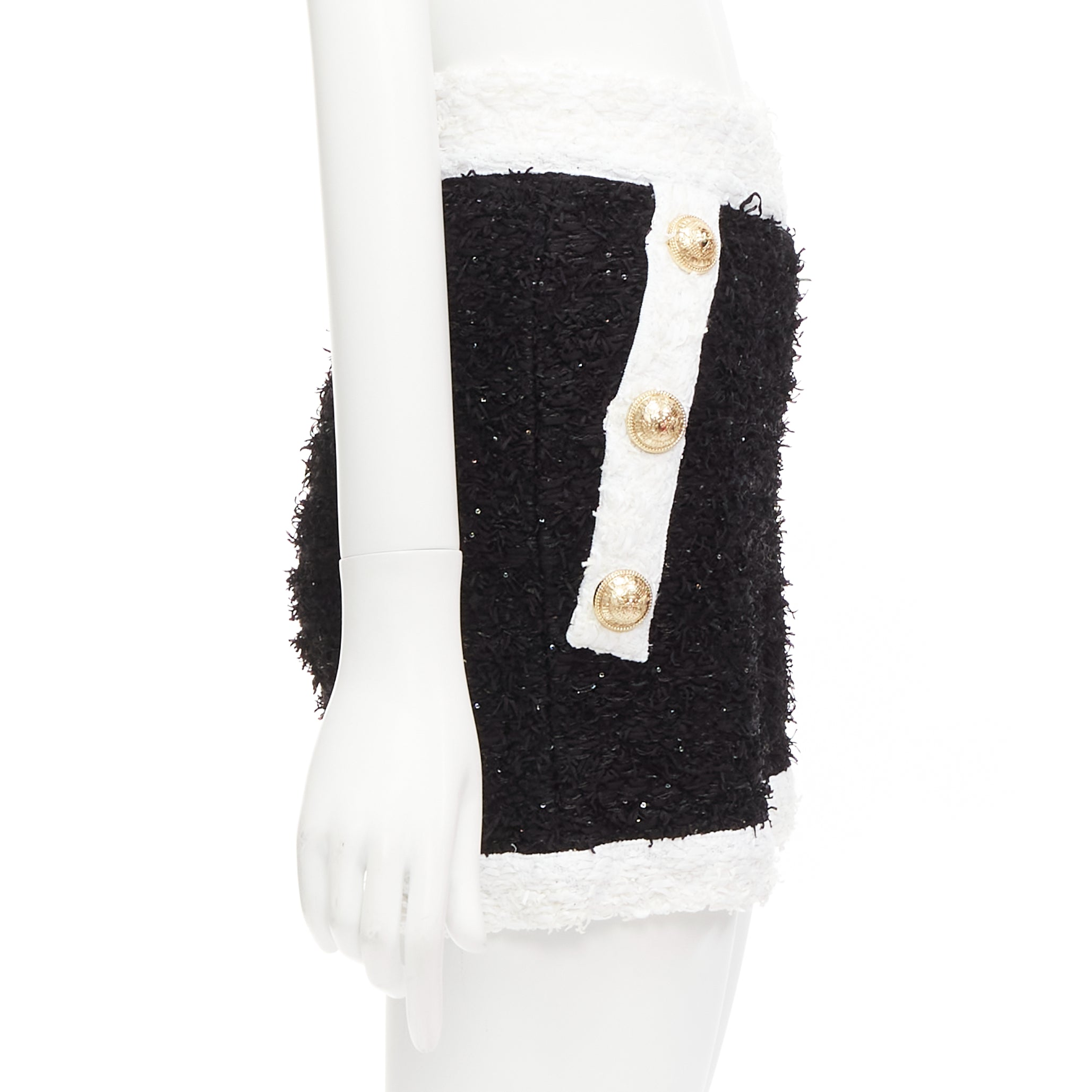Balmain Sequins Tweed Shorts - 4