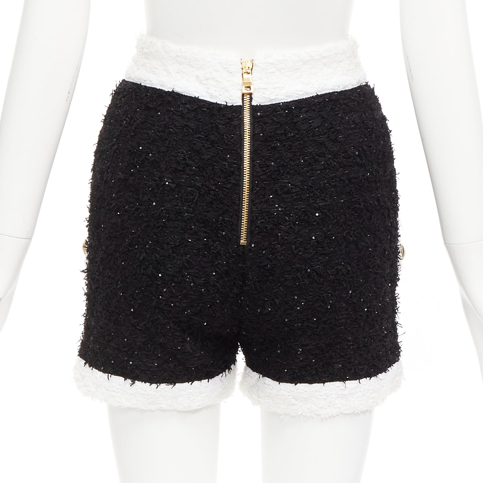 Balmain Sequins Tweed Shorts - Side view