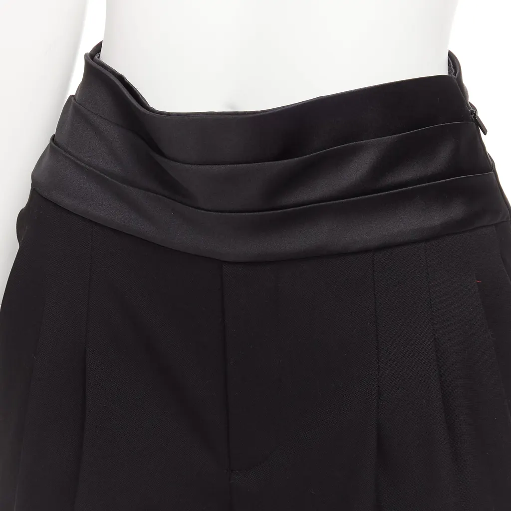 Saint Laurent Cumberband Wool Shorts Black Wool Never worn - Back View
