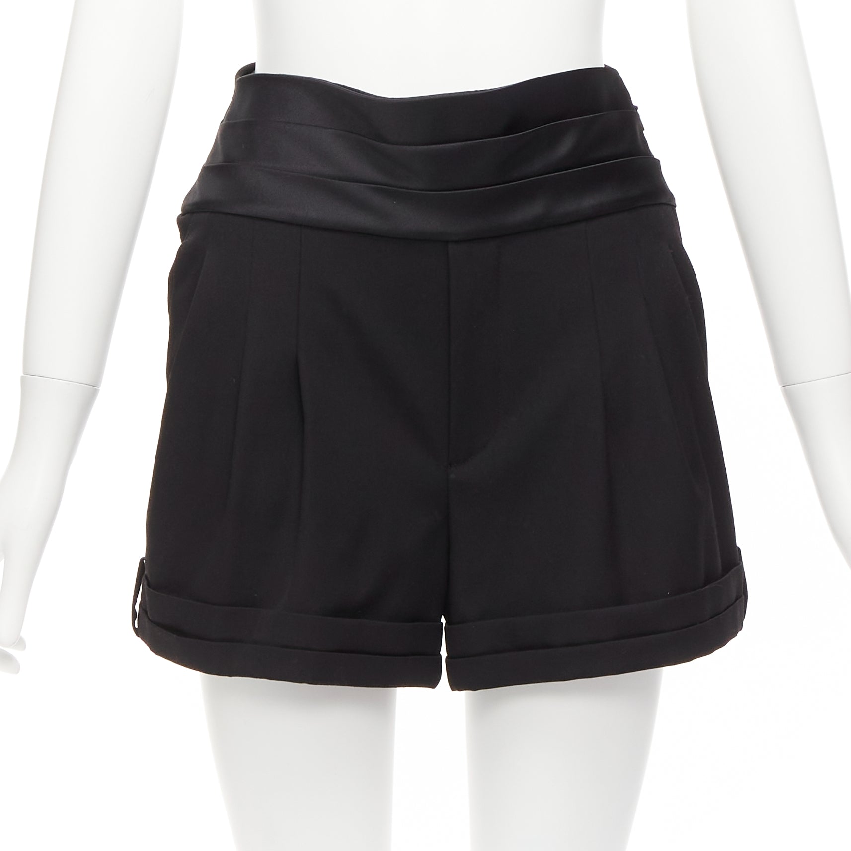 Saint Laurent Cumberband Wool Shorts - Image 6