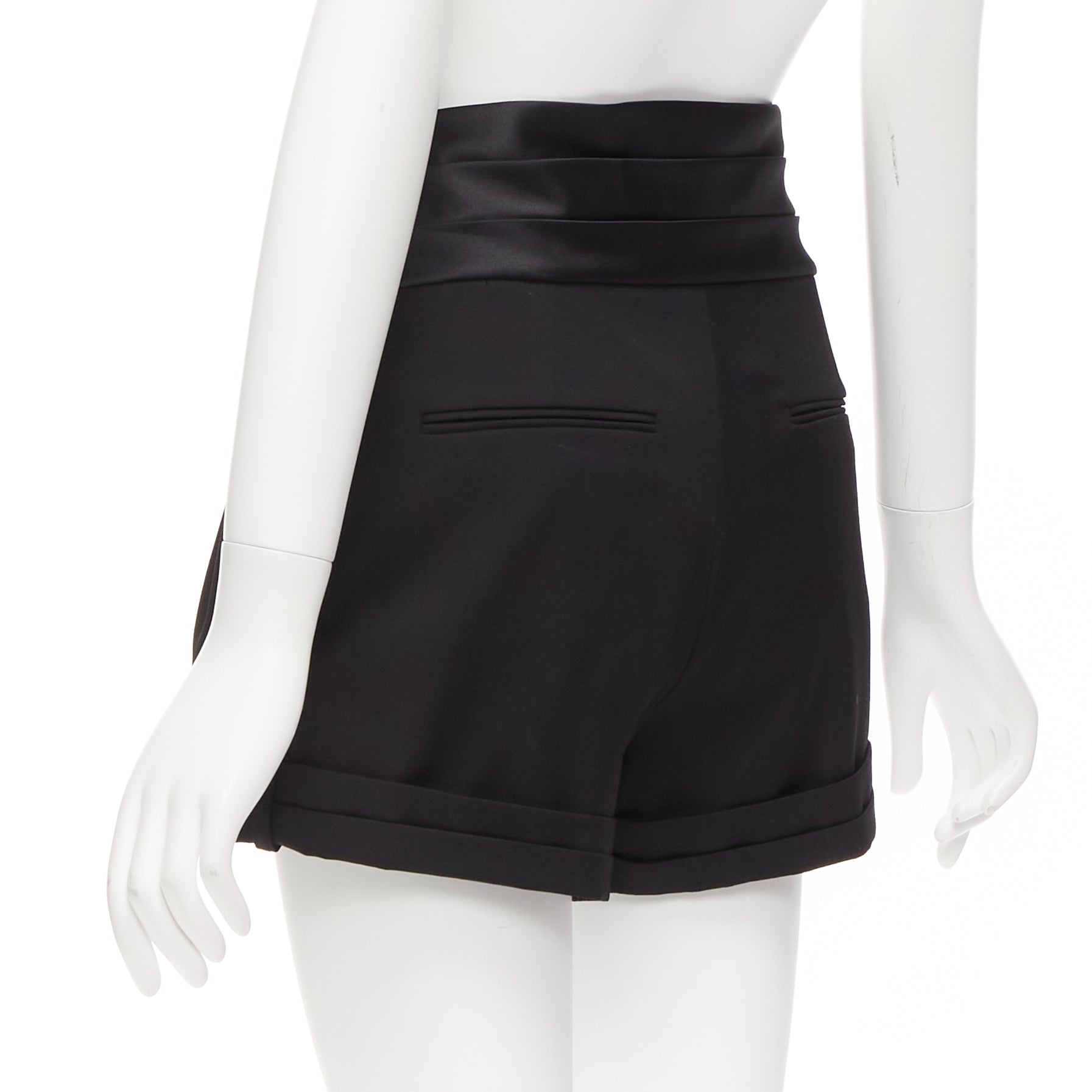 Saint Laurent Cumberband Wool Shorts - Detail 1