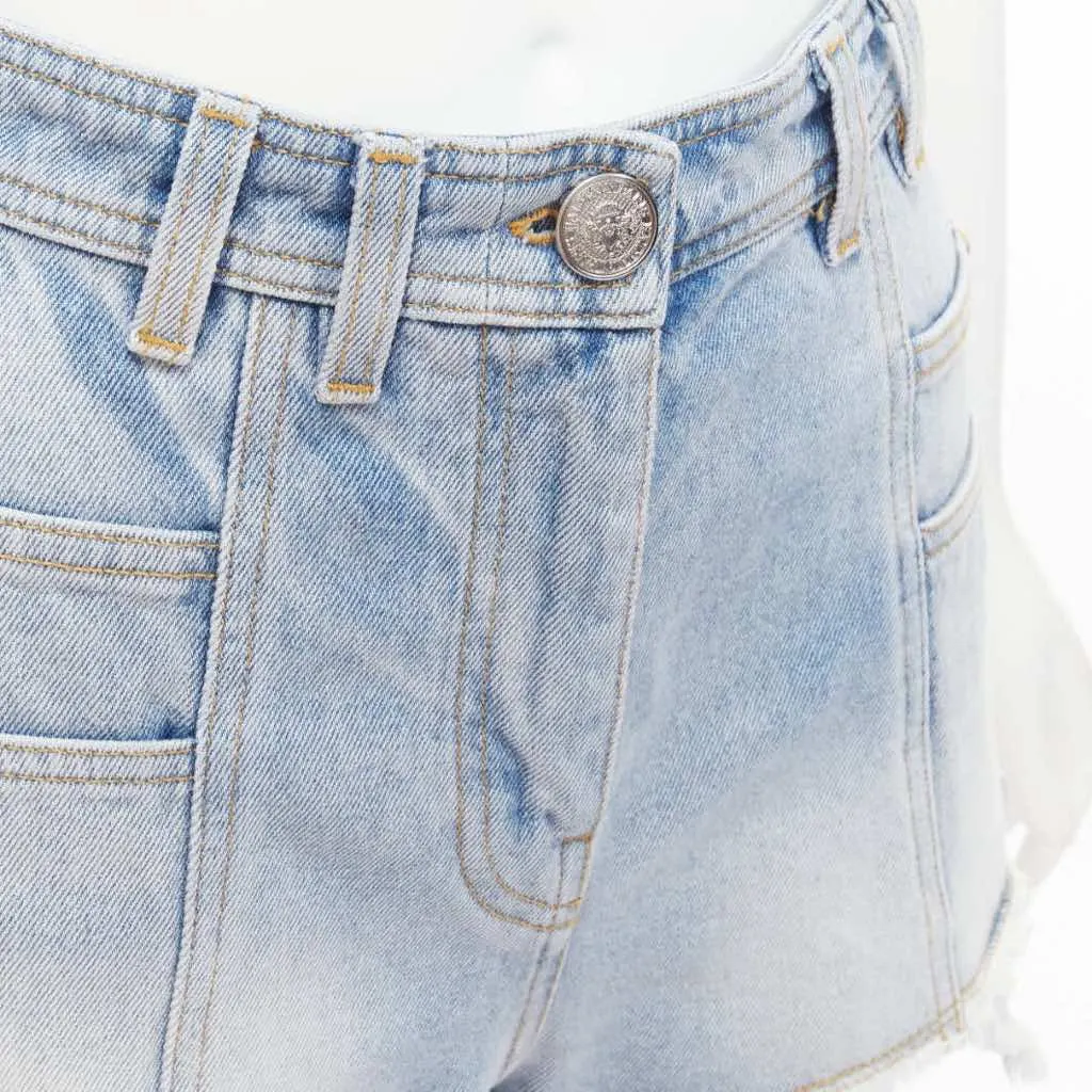 Balmain Cargo Denim Shorts Blue Cotton Never worn - Back View