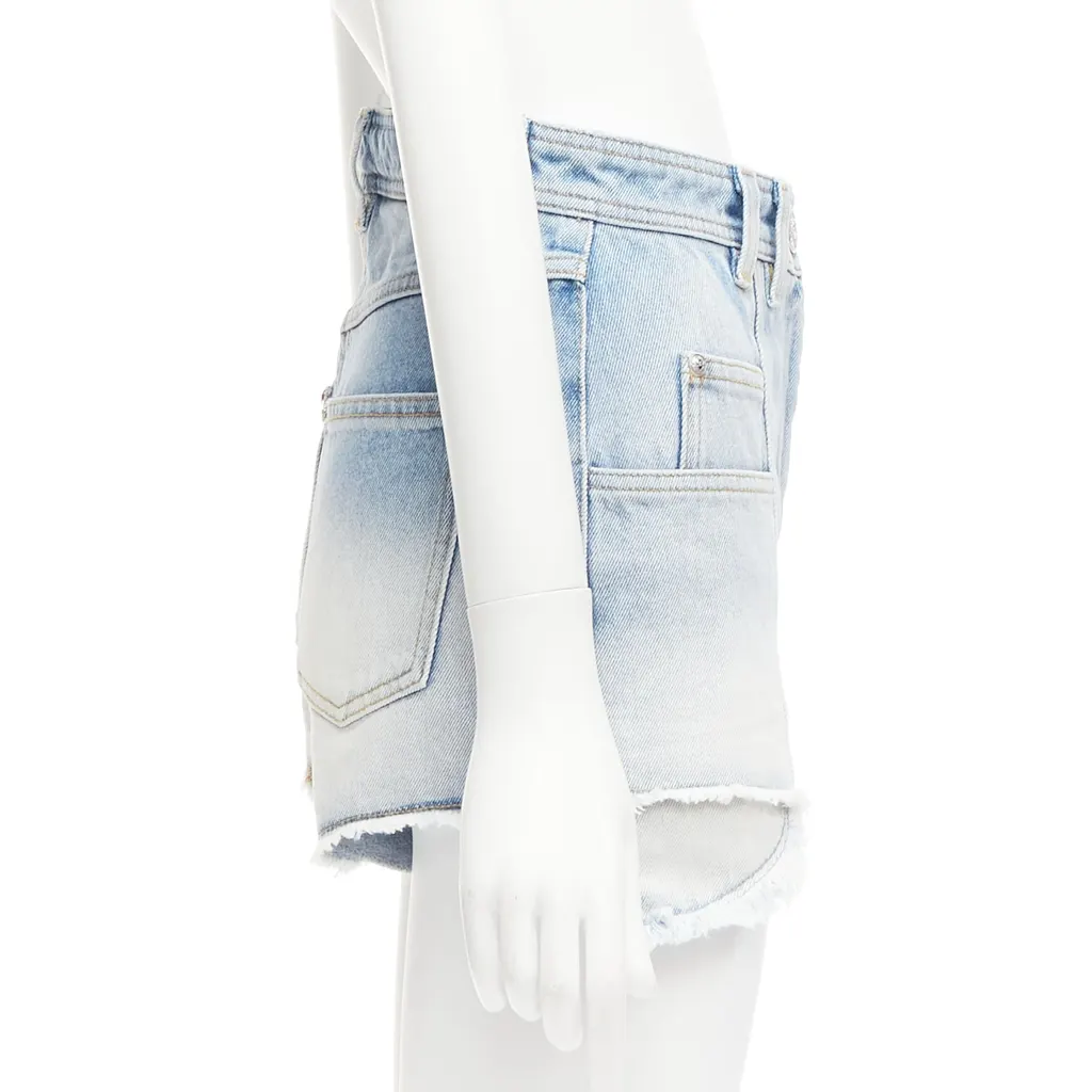 Balmain Cargo Denim Shorts Blue Cotton Never worn - Model View