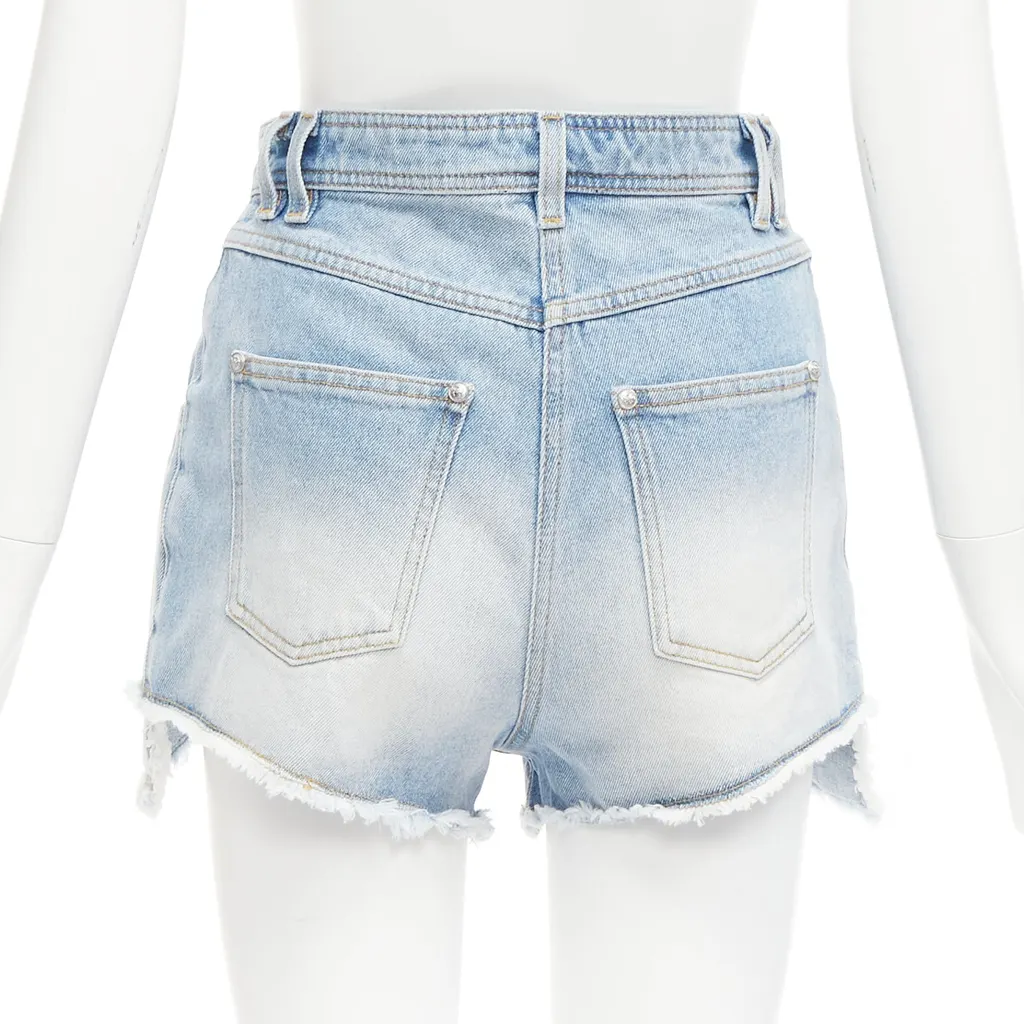 Balmain Cargo Denim Shorts Blue Cotton Never worn - Box View