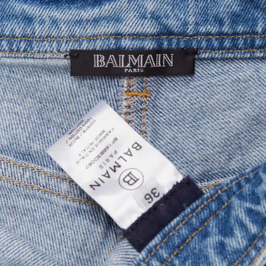 Balmain Cargo Denim Shorts - Image 10