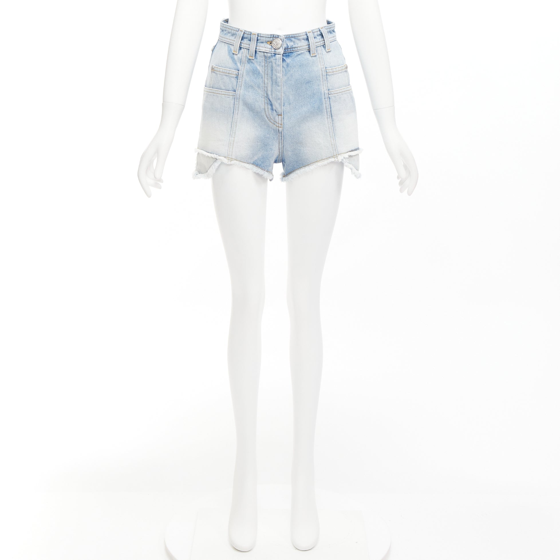 Balmain Cargo Denim Shorts - Image 11