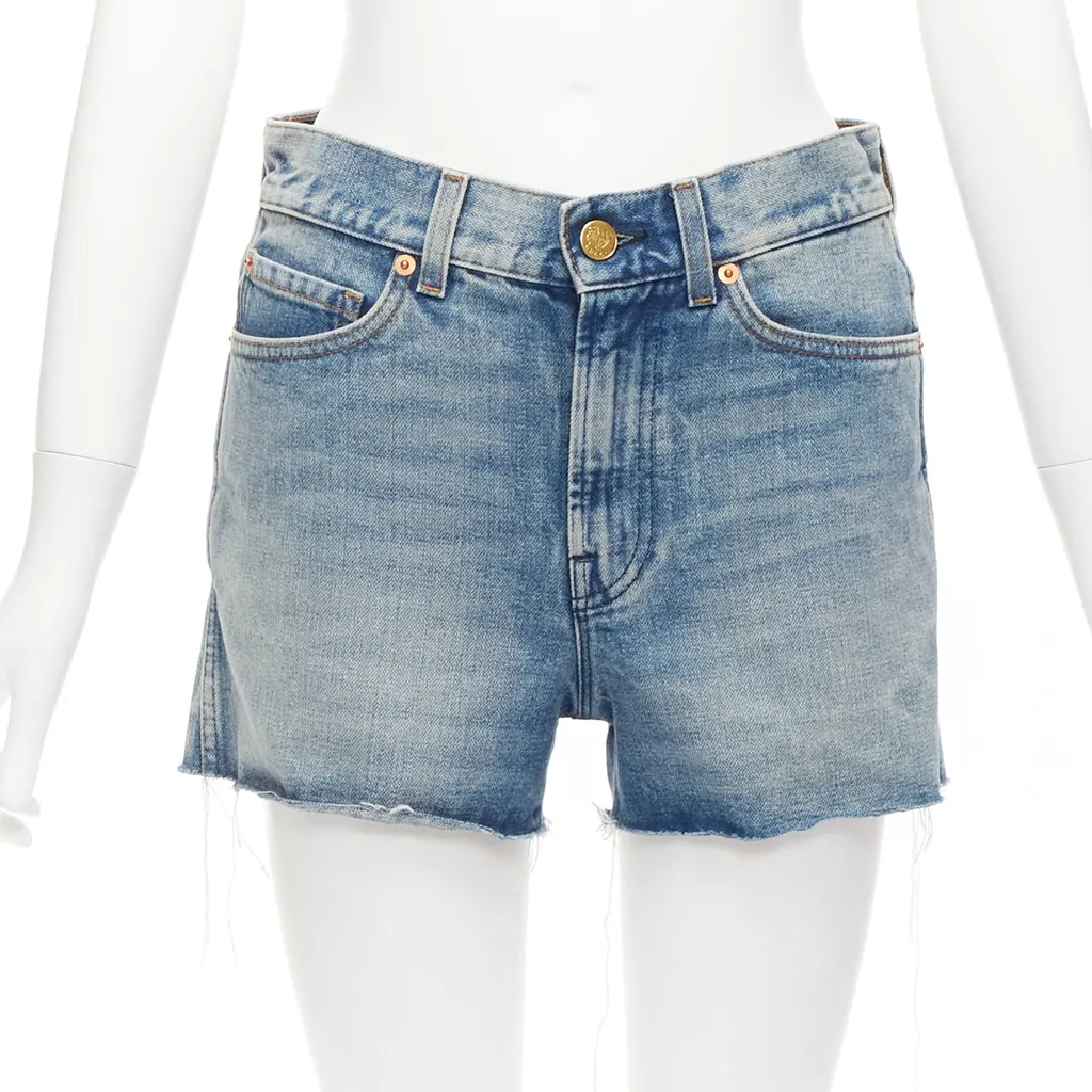 Gucci Graffiti Denim Shorts Blue Never worn - Inside View