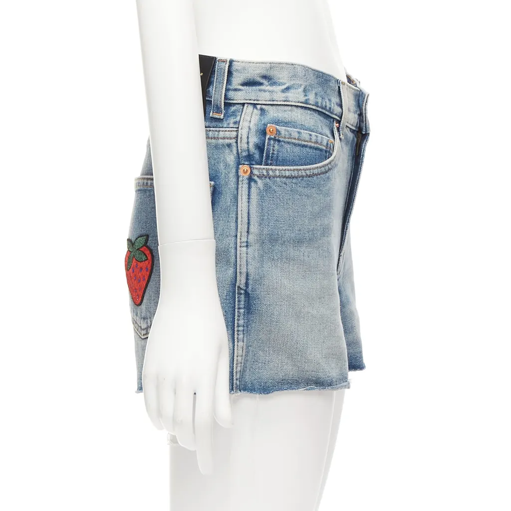 Gucci Graffiti Denim Shorts Blue Never worn - Box View