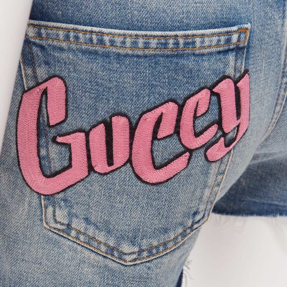 Gucci Graffiti Denim Shorts - Detail 2