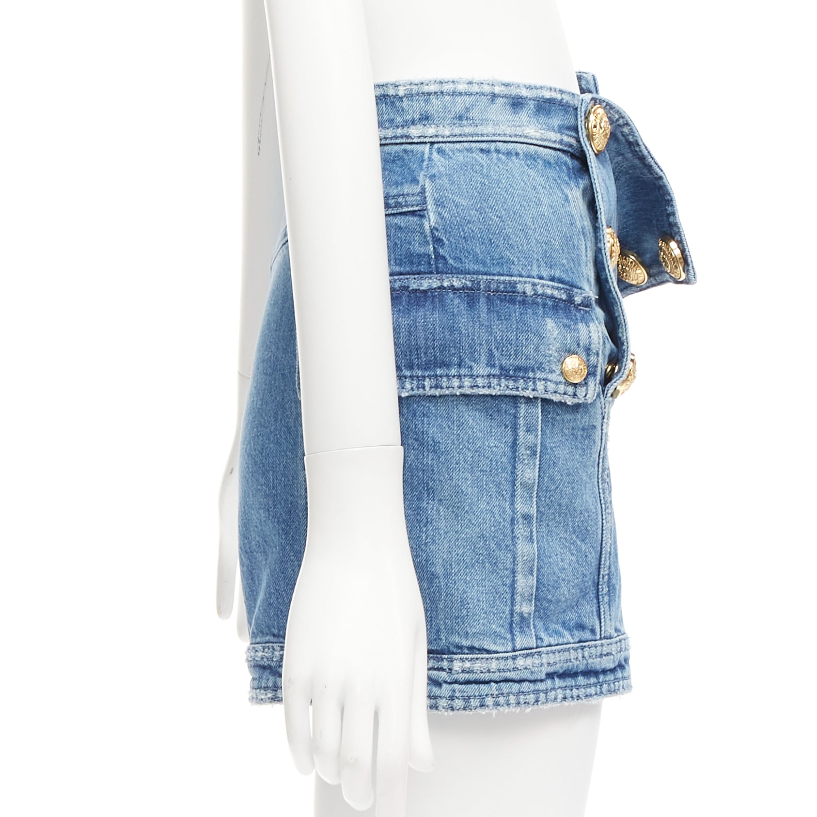 Balmain Distressed Cargo Shorts - Side view