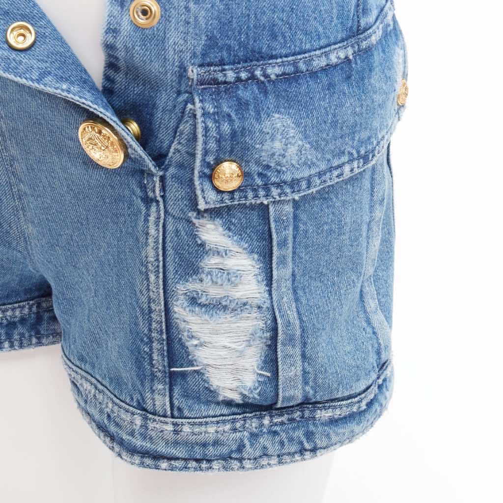 Balmain Distressed Cargo Shorts - Image 11