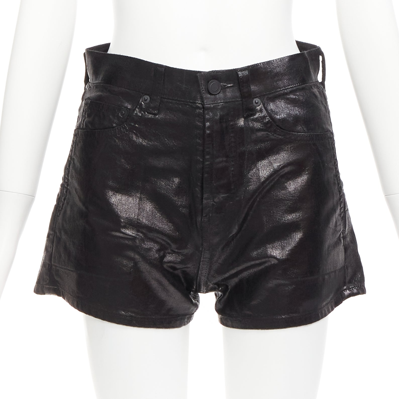 Saint Laurent Coated Cotton Shorts