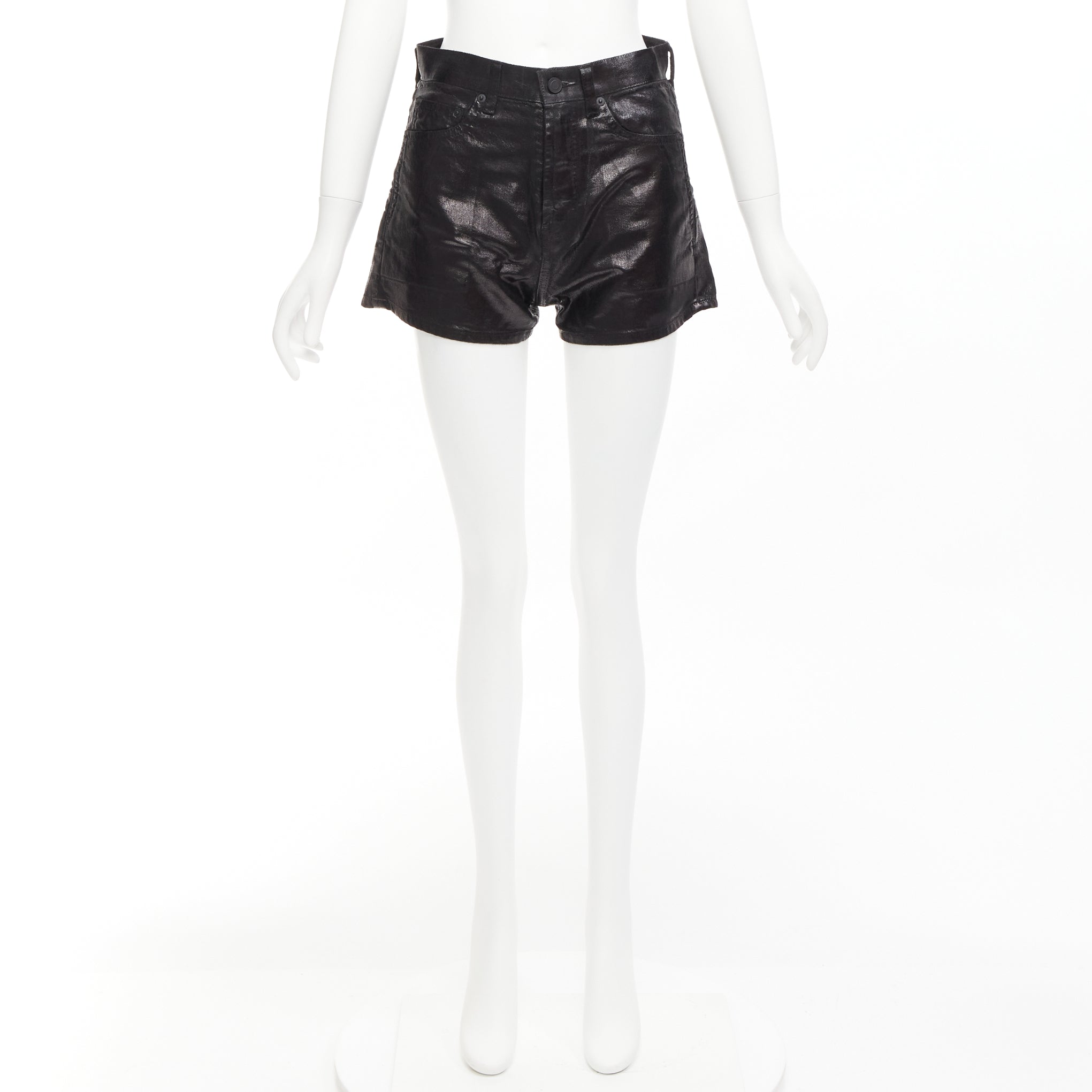 Saint Laurent Coated Cotton Shorts - Image 11