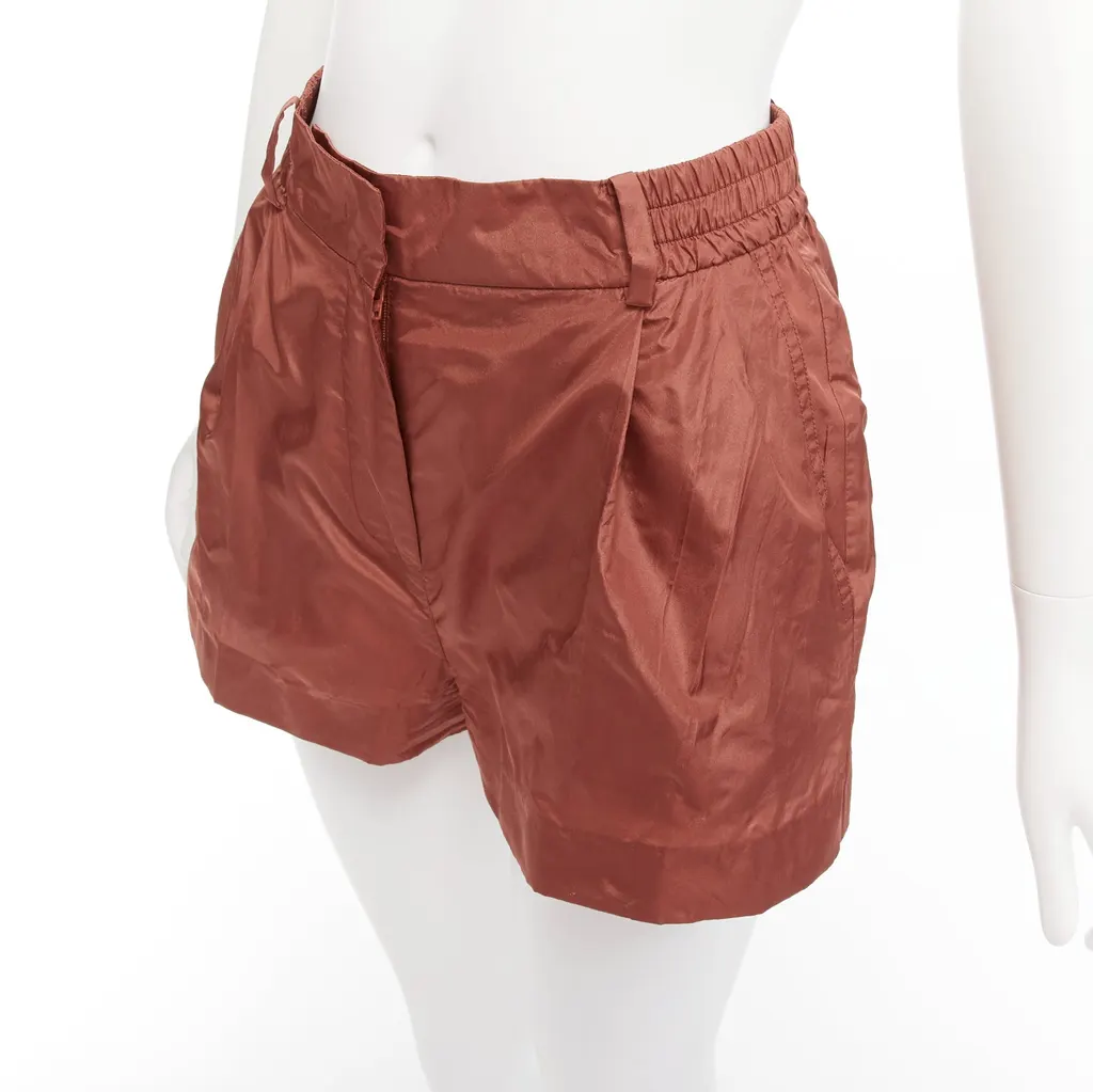 Valentino Brick Silk Shorts Red Silk Very good - Back View