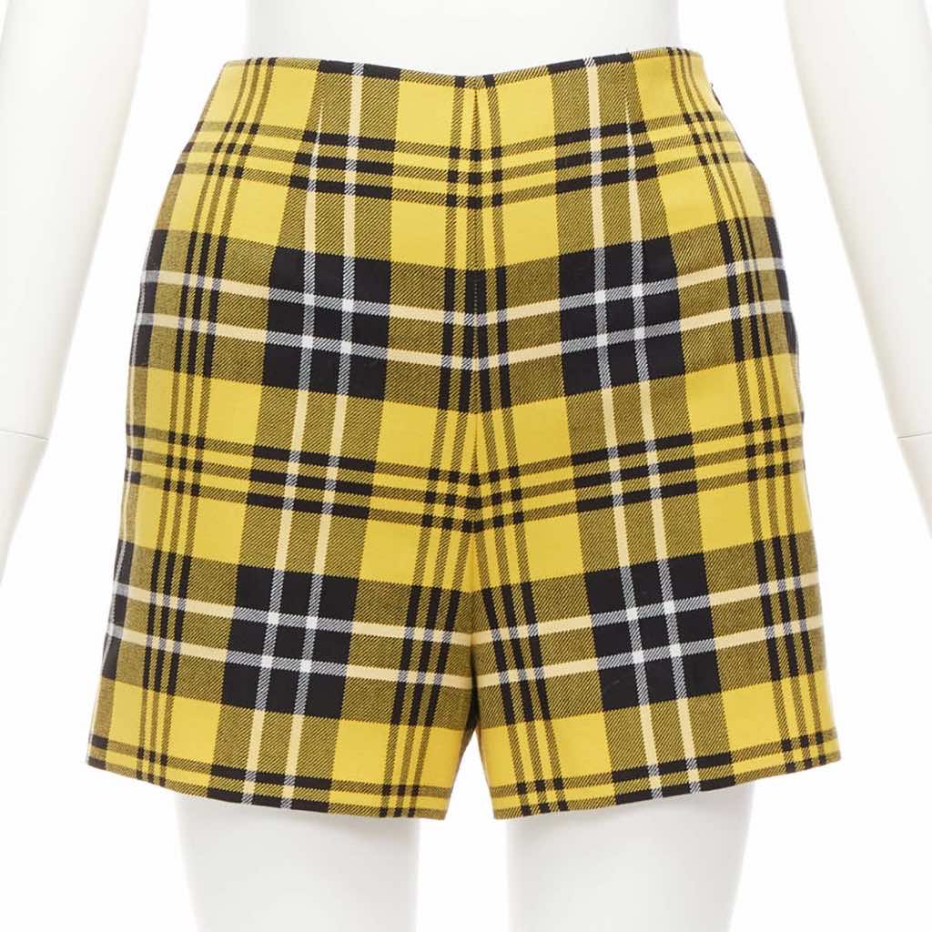 Dior Plaid Wool Shorts - Side view